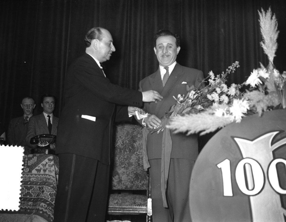 Jubileumvoorstelling Potasch en Parlemoer links Johan Kaart , rechts Johan Boska, Bestanddeelnr 906-9215