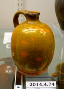Jug, United States, New Hampshire, 1820-1840, lead-glazed redware, item HD 2014.4.74 - Flynt Center of Early New England Life - Deerfield, Massachusetts - DSC04056