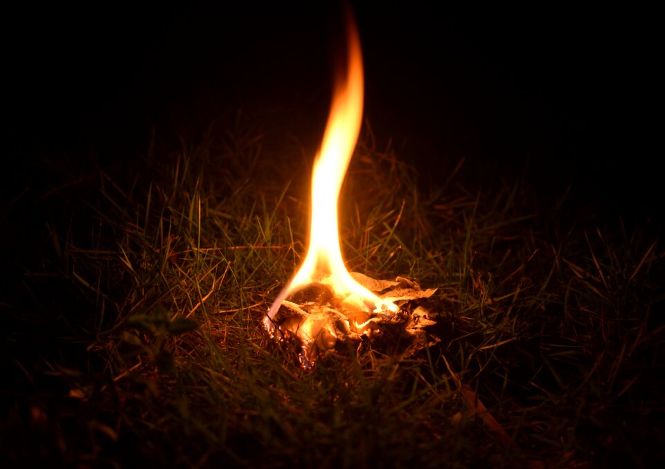 Warm orange campfire