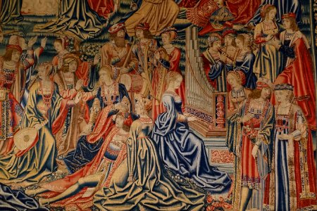 Judgment of Paradise, Brussels, c. 1519, wool and silk, detail - Cinquantenaire Museum - Brussels, Belgium - DSC08660