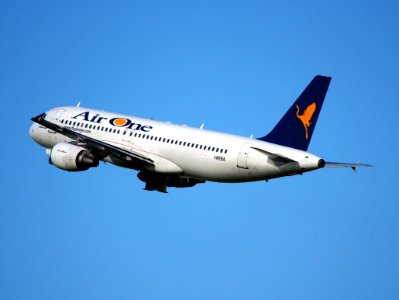 I-WEBA Air One Airbus A320 takeoff from Schiphol (AMS - EHAM), The Netherlands, 18may2014, pic-2