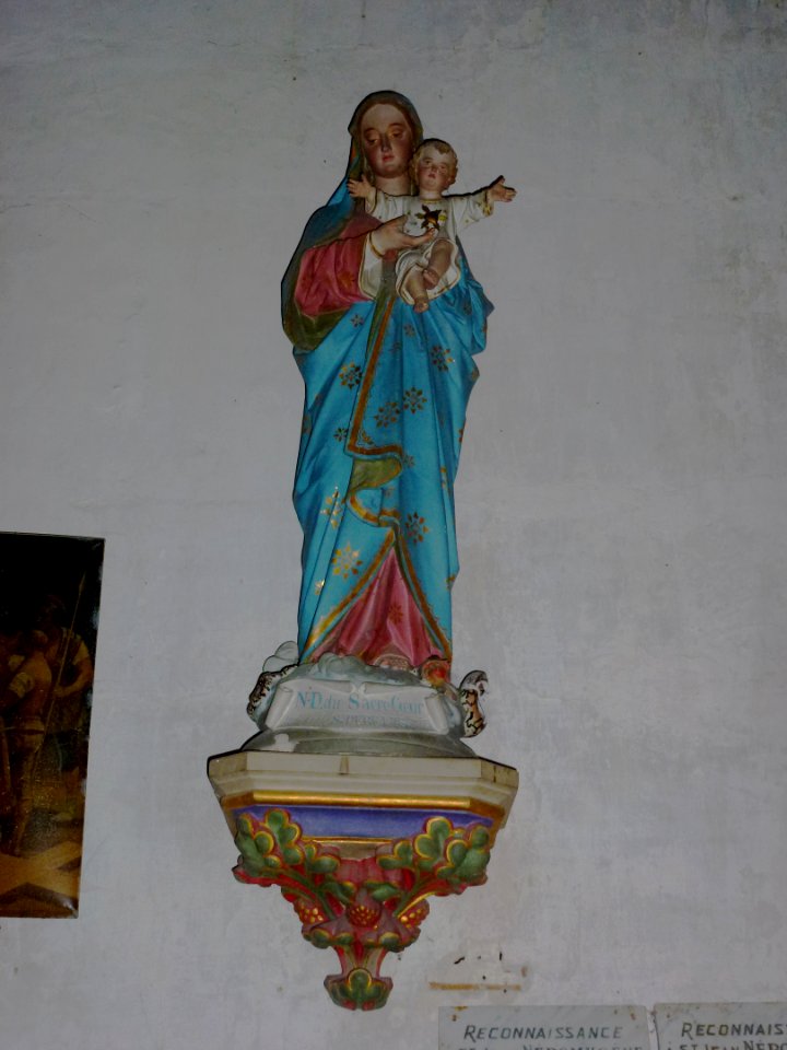 Iville (Eure, Fr) église, statue N.D. du Sacré Coeur