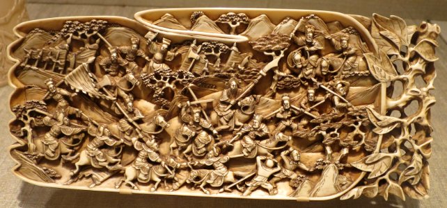 Ivory plaque with battle scene, Chinese, Qing dynasty, Qianlong period (1736-95), Dayton Art Institute