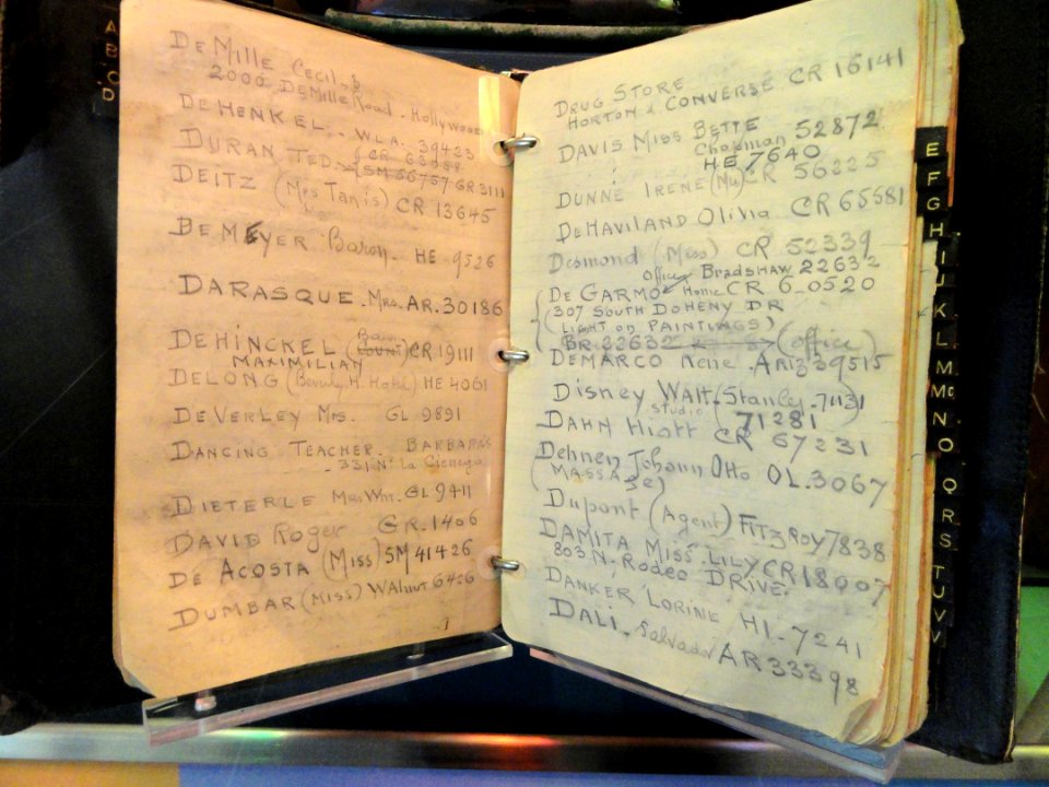 Jack L. Warner's address book - National Museum of American History - DSC06088