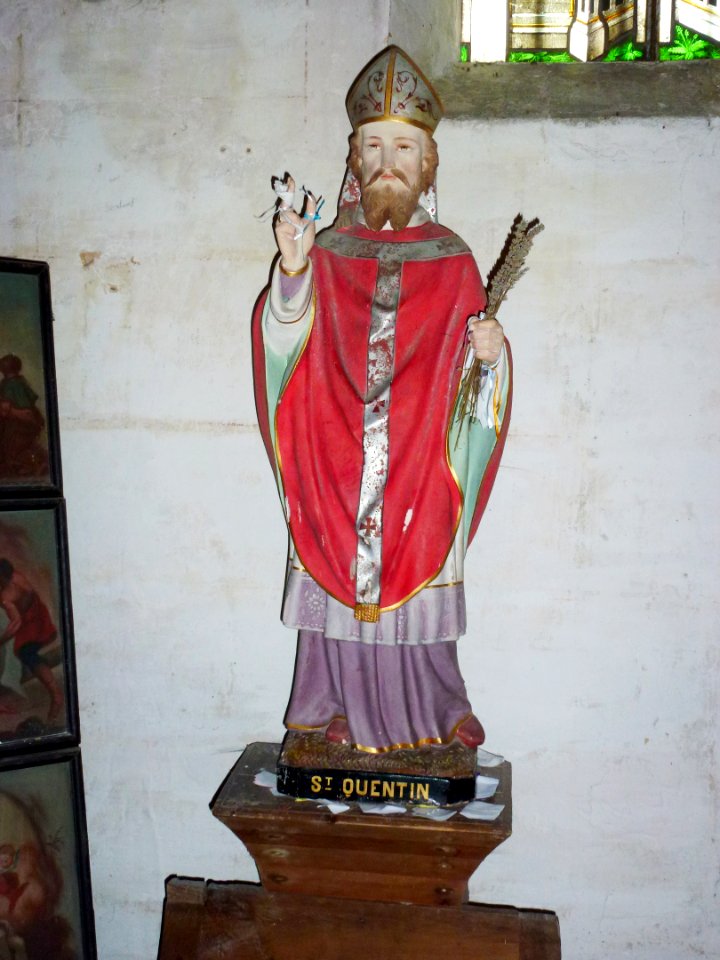 Iville (Eure, Fr) église, statue St.Quentin