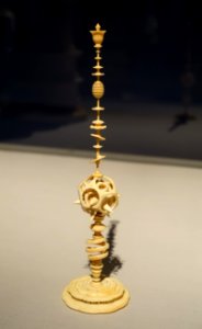 Ivory piece with star in polyhedron, Germany, probably Dresden, c. 1600, turned ivory - Metropolitan Museum of Art - New York City - DSC07024