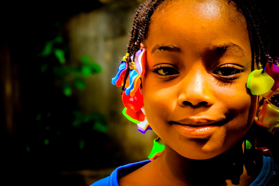 Innocent beautiful face african beads