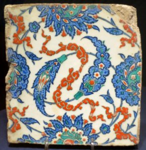Iznik tile from Turkey, 17th century, Dayton Art Institute