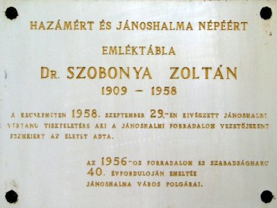 Jánoshalma Szobonya Zoltán
