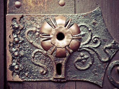 Old door lock metal