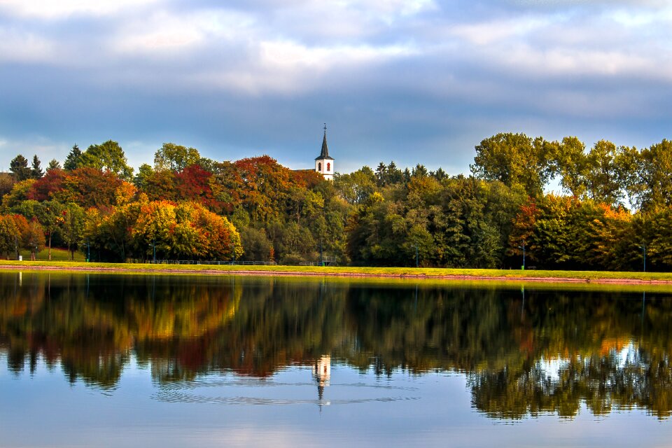 Autumn church steeple