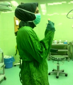 Iranian surgical technologist with hijab 02 photo