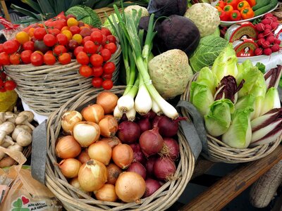 Salad onions healthy photo