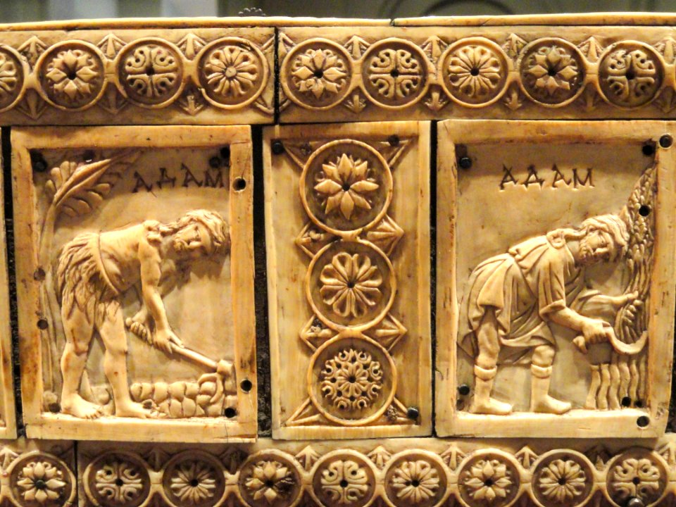 Ivory Box with Scenes of Adam and Eve, 1000-1100s AD, Byzantine, Constantinople, ivory, wood - Cleveland Museum of Art - DSC08382