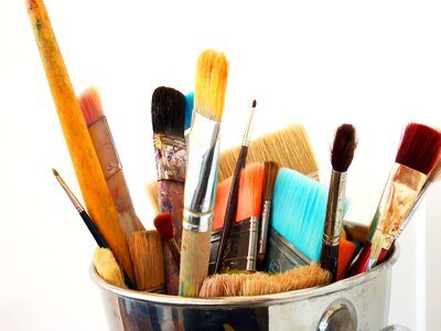 Painting brushes color photo