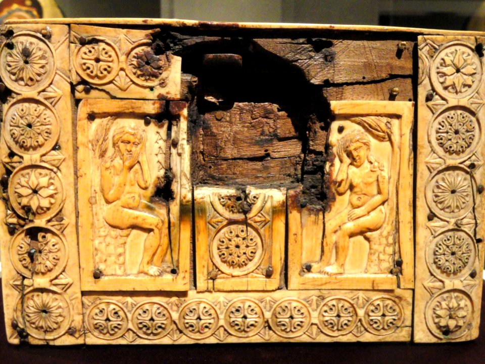 Ivory Box with Scenes of Adam and Eve, 1000-1100s AD, Byzantine, Constantinople, ivory, wood - Cleveland Museum of Art - DSC08380