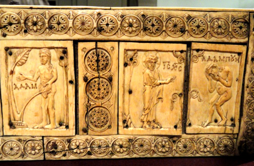 Ivory Box with Scenes of Adam and Eve, 1000-1100s AD, Byzantine, Constantinople, ivory, wood - Cleveland Museum of Art - DSC08379