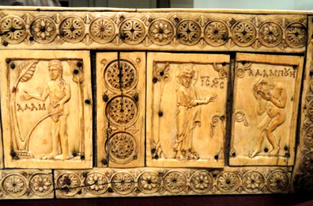 Ivory Box with Scenes of Adam and Eve, 1000-1100s AD, Byzantine, Constantinople, ivory, wood - Cleveland Museum of Art - DSC08379