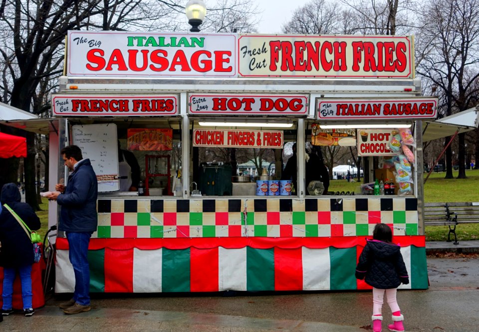 Italian Sausage and French Fries food stand - Boston, MA - DSC03864