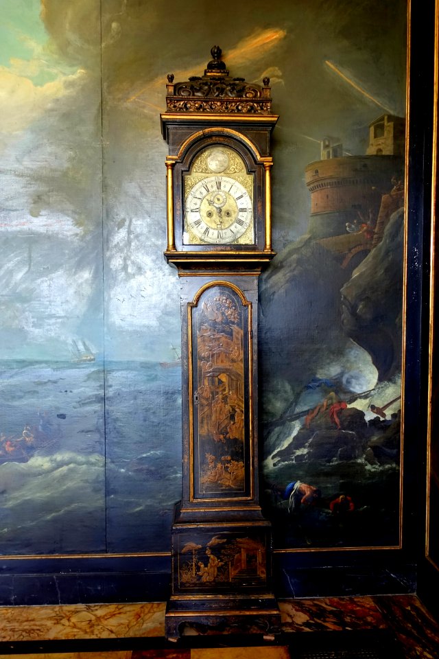 Japanned clock by Francis Reynolds, Kensington, Breakfast Room - Vizcaya Museum and Gardens - Miami, Florida - DSC08558