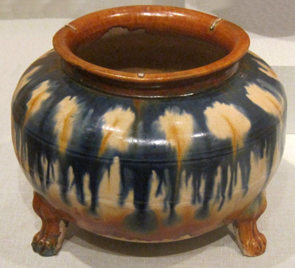 Jar from China, Tang dynasty (618-906), earthenware with sancai glaze, HAA
