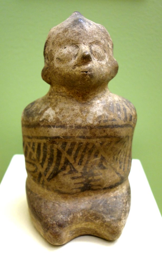 Jar in the form of a kneeling human, Tennessee, AD 1400-1600, Mississippian period, ceramic - Fitchburg Art Museum - DSC08782