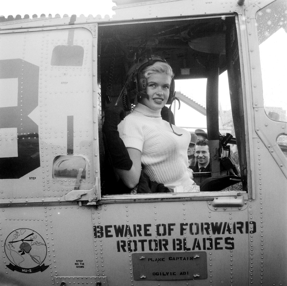 Jayne Mansfield vertrekt per helicopter naar Rotterdam, Bestanddeelnr 909-0251