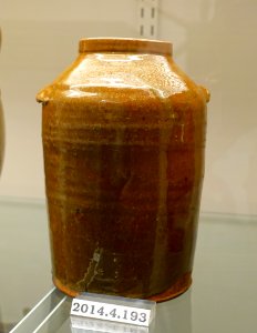 Jar, American, probably Maine, lead-glazed redware, item HD 2014.4.193 - Flynt Center of Early New England Life - Deerfield, Massachusetts - DSC04130