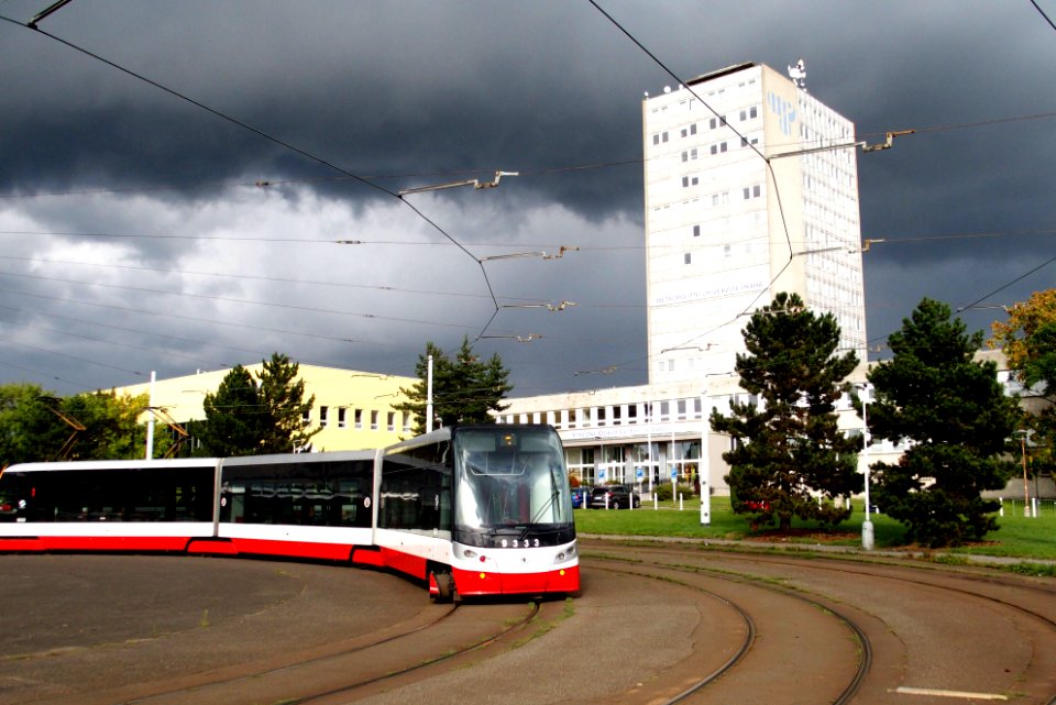 Jarov tram terminus and vocational school, Prague