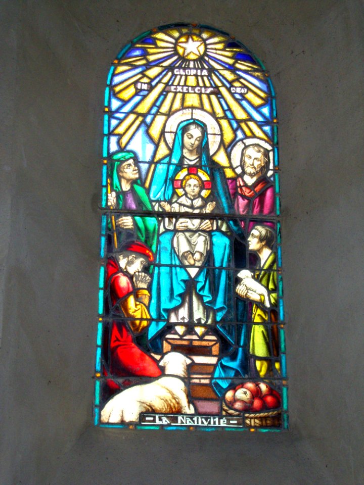 Issor (Pyr-Atl, Fr) vitrail 2 La nativité