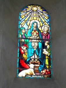 Issor (Pyr-Atl, Fr) vitrail 2 La nativité