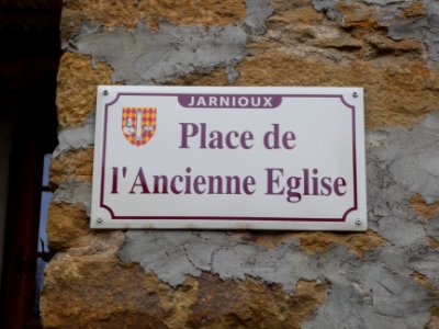 Jarnioux - Place de l'Ancienne Église - Plaque
