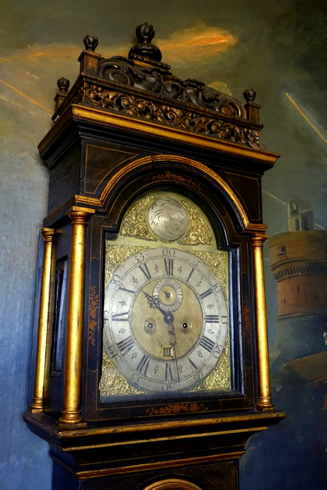 Japanned clock by Francis Reynolds, Kensington, Breakfast Room - Vizcaya Museum and Gardens - Miami, Florida - DSC08560