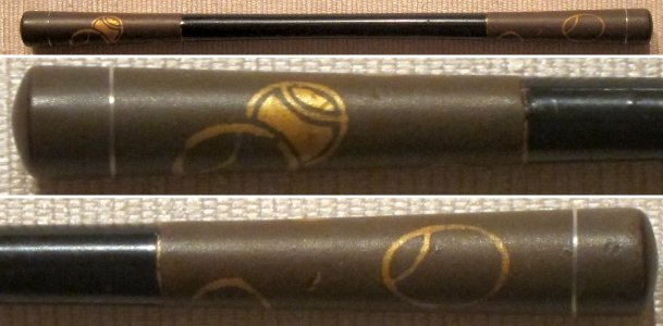 Japanese hair pin, black and gold lacquer, Edo or Taisho, Honolulu Museum of Art III