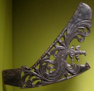 Jaw harp handle, Mindanao, Maranao, horn with brass studs, Honolulu Museum of Art