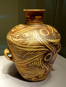 Jar with two handles, Majiayao culture, excavated in Gansu or Qinghai province, China, c. 3100-2800 BC, painted ceramic - Tokyo National Museum - Tokyo, Japan - DSC08528