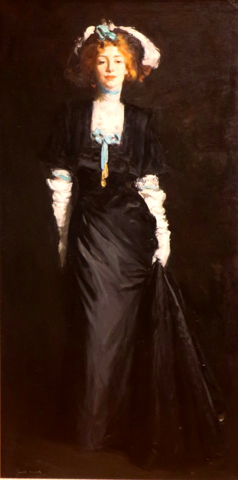 Jessica Penn in Black with White Plumes by Robert Henri, 1908
