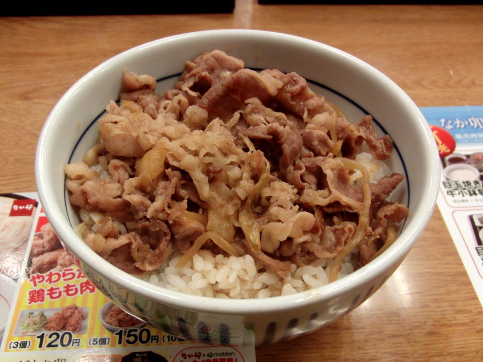 Japanese style beef bowl of Nakau