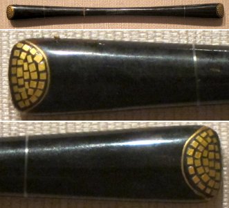Japanese hair pin, black and gold lacquer, Edo or Taisho, Honolulu Museum of Art II