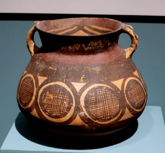 Jar with roundels, China, Majiayao culture, c. 3100-2700 BC, ceramic - Middlebury College Museum of Art - Middlebury, VT - DSC08202