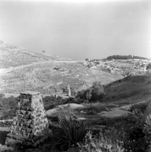 Jeruzalem. Gezicht vanaf de Tempelberg in oostelijke richting in het Kedrondal m, Bestanddeelnr 255-1647