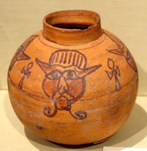 Jar with demons and ankhs, Nubia, Ballana, Cemetery B, tomb 81, Meroitic Phase IIB-IIIA, 50 BC to 225 AD, ceramic, paint - Oriental Institute Museum, University of Chicago - DSC08054