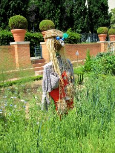 Jardin potager et épouvantail