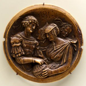 Jephta Welcomed by his Daughter, by Hans Schwarz, Augsburg, c. 1520, maple wood - Bode-Museum - DSC03298