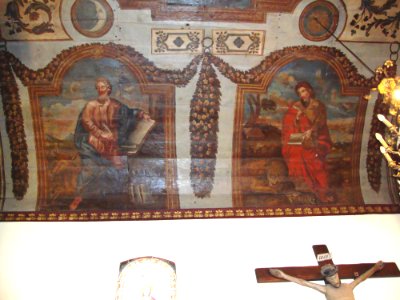 Jatxou (Pyr-Atl. Fr) Church St.-Sebastien Wall painting St.Luc, St.Marc