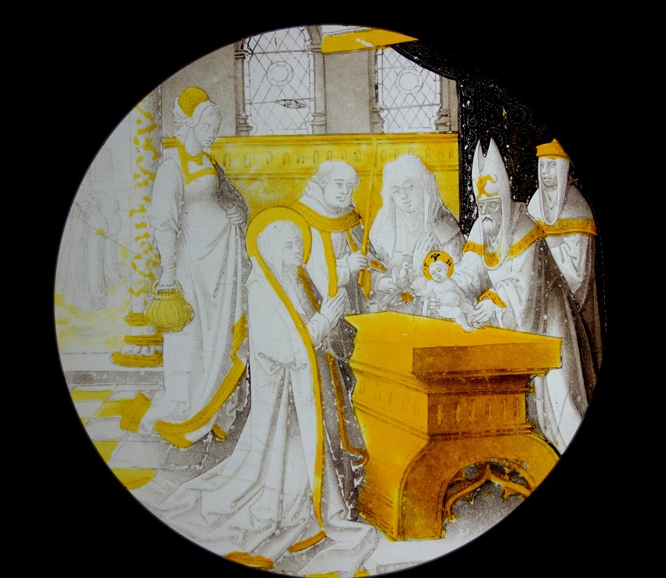 Jesus in the Temple, Leuven, c. 1520, stained glass - Museum M - Leuven, Belgium - DSC04994