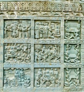 Jataka tales panels, Dhamma Nagajjuna, Nagarjuna Sagar Telangana, India - 6