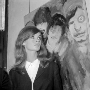 Jean Shrimpton (fotomodel) tentoonstelling geopend in Galerie Krikhaar te Amster, Bestanddeelnr 918-2005