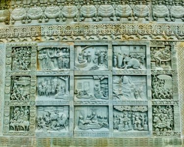 Jataka tales panels, Dhamma Nagajjuna, Nagarjuna Sagar Telangana, India - 2