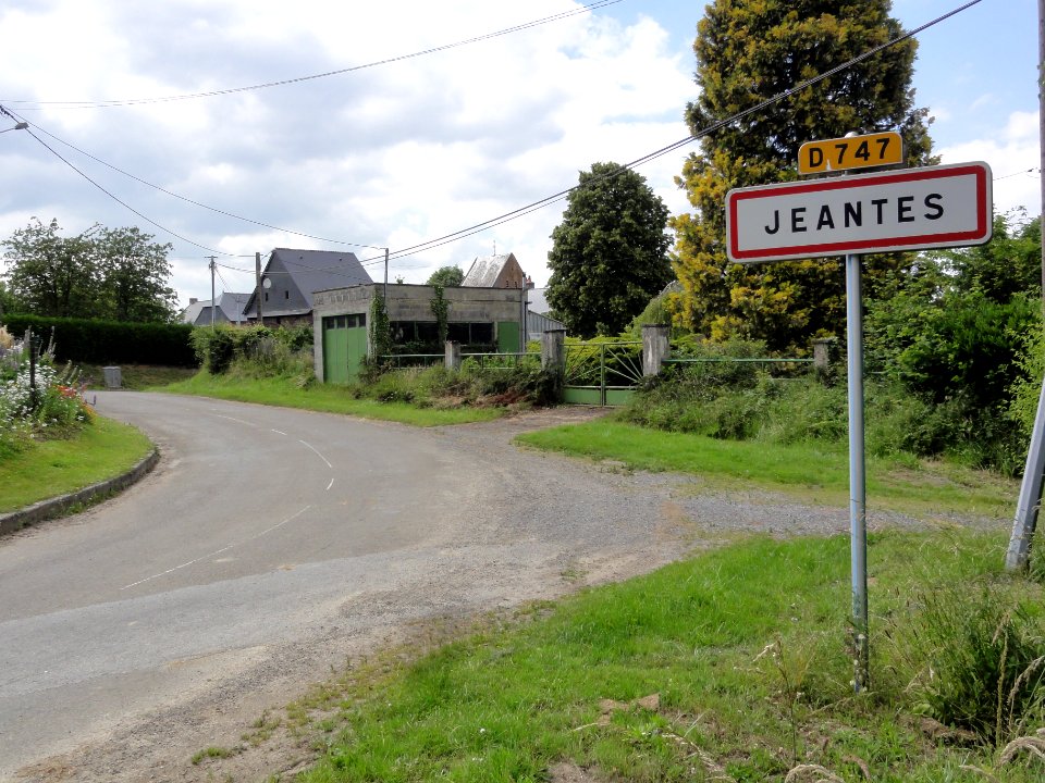 Jeantes (Aisne) city limit sign